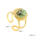 13.2*14.8mm Oval Chrysoprase/ Chrysoprase Fittings Open-end Ring Gold 8