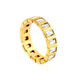 H5.4mm white zirconium ring with a forward facing band gold color