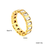 H5.4mm white zirconium ring with a forward facing band gold color