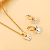 11*10.5mm Butterfly with White Shell Set