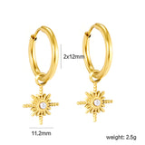 2*12mm I.D. earrings+11.2mm Polaris with white pearl/white/green zirconia earrings Gold color