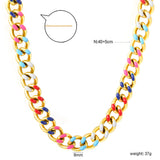 Necklace with Mixed Color Oil Drip 8mm*40+5cm