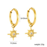 2*12mm I.D. earrings+11.2mm Polaris with white pearl/white/green zirconia earrings Gold color