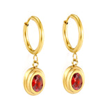 2*10mm I.D. earrings + 8.3*10.5mm oval shape with white/black/garnet/emerald zirconium fittings Gold color