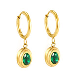 2*10mm I.D. earrings + 8.3*10.5mm oval shape with white/black/garnet/emerald zirconium fittings Gold color