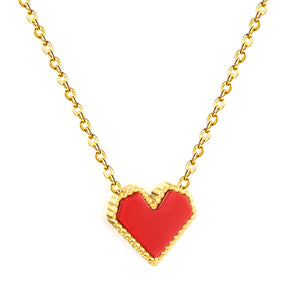 11.4*10.6mm Heart with Red Alec Pendant Necklace 42+5cm