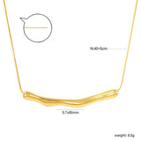 5.7*65mm Wave Long Pendant Necklace 1mm*40+5cm