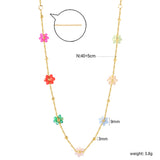 3mm*15 steel beads+7 flowers with mixed color beads pendant necklace 40+5cm