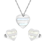 Heart Shape Sticky White Shell Set Steel/Gold Earrings:12*12mm Pendant:18*18mm 04Cross45+5cm+6mm Round Plaque