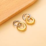 2.5x15mm Circle with Shaped Hoop Earrings 17*18mm