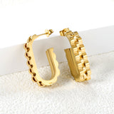 U-shaped earrings with three wave patterns 6.7*29.3mm