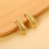 J-shaped pitted earrings 11.9*27.9mm