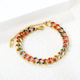 Mixed Color Drip Bracelet with Chain Strap 8mm*16+5cm