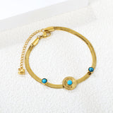 12mm*1 round cake with turquoise+5mm*2 round turquoise bracelet 3.8mm*18+5cm