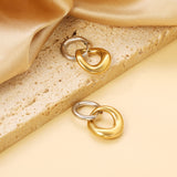 2.5x15mm Circle with Shaped Hoop Earrings 17*18mm