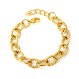 Wire 2.5*width 11*height 15mm chain 17+3cm+6mm round tag bracelet gold color