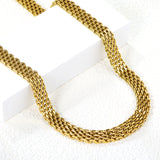 Braided Mesh Matching Chain Necklace 7.9mm*36+5cm