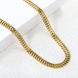 Double Splicing Matching Chain Necklace 5mm*40+5cm