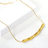 5.7*65mm Wave Long Pendant Necklace 1mm*40+5cm