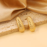 J-shaped pitted earrings 11.9*27.9mm