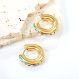 5*20mm Circle with Mixed Color Graphic Earrings