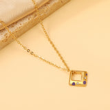 Orthorhombic with purple drop oil with 2 white diamonds pendant 15*14.3mm necklace 39+5cm