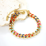 Mixed Color Drip Bracelet with Chain Strap 8mm*16+5cm