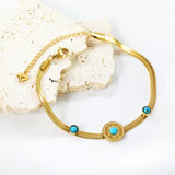 12mm*1 round cake with turquoise+5mm*2 round turquoise bracelet 3.8mm*18+5cm