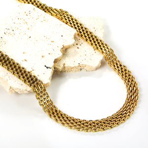 Braided Mesh Matching Chain Necklace 7.9mm*36+5cm