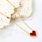 11.4*10.6mm Heart with Red Alec Pendant Necklace 42+5cm