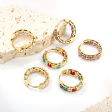 Thick 3*W 4.4*ID 13.3mm ear clips with inner and outer square white/purple/colored zirconium steel/golden