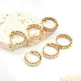 Thick 2.4*Wide 4.2*I.D. 14mm Ear Clips with rounded white/purple/pink zirconium steel/golden color