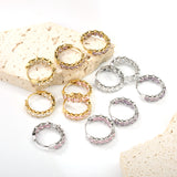 Thick 2.4*Wide 4.2*I.D. 14mm Ear Clips with rounded white/purple/pink zirconium steel/golden color