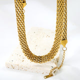 Braided Mesh Matching Chain Necklace 7.9mm*36+5cm