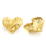 Textured Heart Earrings 35*28mm