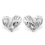 Textured Heart Earrings 35*28mm