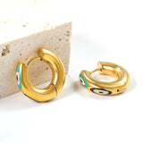 5*20mm Circle with Mixed Color Graphic Earrings