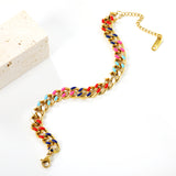 Mixed Color Drip Bracelet with Chain Strap 8mm*16+5cm