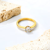 H6mm Round Minimalist White Zirconia Ring Gold/steel color