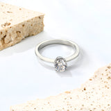 H6mm Round Minimalist White Zirconia Ring Gold/steel color