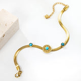 12mm*1 round cake with turquoise+5mm*2 round turquoise bracelet 3.8mm*18+5cm