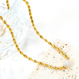 Wheat bead chain with 6.3*8mm*1 oval white pearl necklace 41+5cm