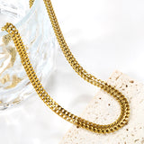 Double Splicing Matching Chain Necklace 5mm*40+5cm