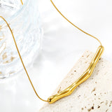 5.7*65mm Wave Long Pendant Necklace 1mm*40+5cm