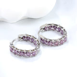 Thick 3*W 4.4*ID 13.3mm ear clips with inner and outer square white/purple/colored zirconium steel/golden