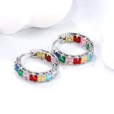 Thick 3*W 4.4*ID 13.3mm ear clips with inner and outer square white/purple/colored zirconium steel/golden