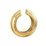 C-Shape Snakeskin Fruit Pattern Ear Clips 9.8*30mm Gold Color