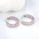 Thick 2.4*Wide 4.2*I.D. 14mm Ear Clips with rounded white/purple/pink zirconium steel/golden color