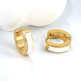 Thickness 2.2*Width 4*Inner Diameter 9mm Earrings Sticky White/Black/Pink/Light Blue/Orange/Green/Coffee Leather Gold Color