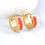 Thickness 2.2*Width 4*Inner Diameter 9mm Earrings Sticky White/Black/Pink/Light Blue/Orange/Green/Coffee Leather Gold Color